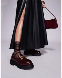 River Island - Mocassins chunky - bordeaux - Lyst