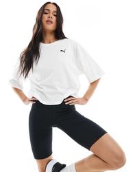 PUMA - Wardrobe Ess Oversized Short T-Shirt - Lyst