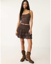 Stradivarius - Polyamide Top Met Bandjes - Lyst