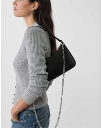 Stradivarius - Borsa Da Spalla Nera Con Catenina - Lyst