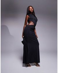 Bardot - Maxi Jurk Met Rimpeleffect En Uitsnijding - Lyst