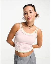 Daisy Street - Double Layer Crop Cami Top - Lyst