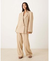 ASOS - Tailored Wide Leg Trousers With Tab Detail Trousers - Lyst