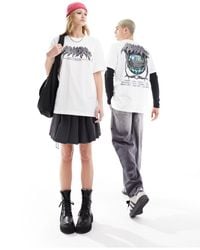 adidas Originals - Camiseta blanca unisex con estampado gráfico gótico - Lyst