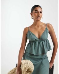 Vero Moda - Linen Touch Cami Strap Top Co-ord - Lyst