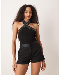 ASOS - Tailored Micro Short With Tux Waistband - Lyst