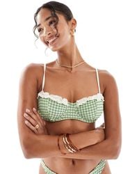 ASOS - – dorothy – balconette-bikinioberteil mit karomuster und bügel - Lyst