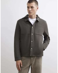River Island - Premium Slim Fit Hooded Overshirt - Lyst