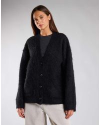 Glamorous - Fuzzy V-Neck Cardigan - Lyst