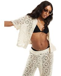 South Beach - Crochet Beach Shirt Co-ord - Lyst