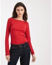Hollister - Long Sleeve Slash Neck Seamless Top - Lyst