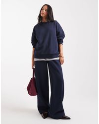ASOS - Brushback Wide Leg Brushback jogger - Lyst