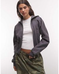 ASOS - Cinched Panelled Zip Up Hoodie - Lyst
