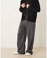 Prohibited - Pantaloni Grigi Con Pieghe Doppie - Lyst