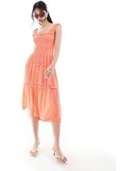 Vero Moda - Shirred Cami Midi Dress - Lyst