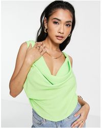 ASOS - Drape Front Sleeveless Top With Tie Shoulders - Lyst