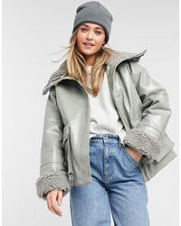 ASOS Veste en similicuir avec doublure en imitation peau - Multicolore