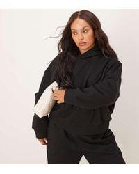 ASOS - Sudadera Negra Extragrande Con Capucha E Interior Afelpado De Asos Design Curve - Lyst
