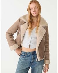 Stradivarius - – bikerjacke aus wildlederimitat - Lyst