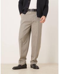 ASOS - – schmal zulaufende, elegante oversize-hose mit kleinem karomuster - Lyst