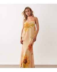 ASOS - Asos Design Petite Chiffon High Neck Double Layer Maxi Dress - Lyst