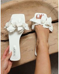 SIMMI - Gilly Flower Detail Flat Sandals - Lyst