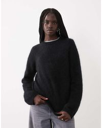 ASOS - 100% Wool Crew Neck Relaxed Brushed Sweater - Lyst