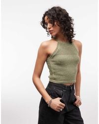 ARMANI EXCHANGE - Gehaakte Glans Top - Lyst