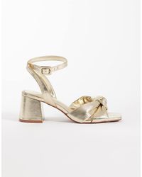 ASOS - Hugo Knot Detailing Mid Block Heel Sandals - Lyst