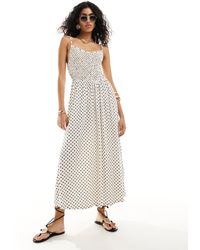 ASOS - Crinkle Cami Shirred Bodice Full Skirt Midi Dress - Lyst