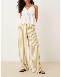 ASOS - Linen Blend Pull On Trouser - Lyst