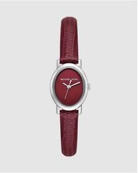 Michael Kors - Maude Three-Hand Oxblood Leather Watch - Lyst