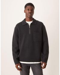 ARKET - Half Zip Oversized Wool Polo Jumper - Lyst