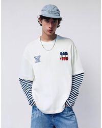 Pull&Bear - Stwd - t-shirt rayé à manches doubles - Lyst