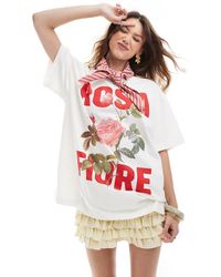 ASOS - Oversized T-shirt With Rosa Fiore Graphic - Lyst