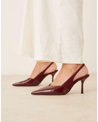 ASOS - Zapatos De Tacón De Aguja Destalonados Sabrina De -Rojo - Lyst