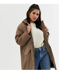 ASOS Nerzfarbener Regenmantel aus Kunstpelz - Natur