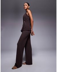 River Island - Textured Wide Leg Trouser Co-ord - Lyst