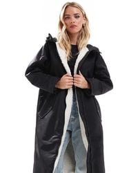 ASOS - Asos Design Petite Borg Lined Longline Rain Coat - Lyst