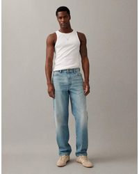 ASOS - Vaqueros Azul Con Lavado Medio De Corte Recto De - Lyst