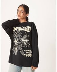 ASOS - Oversized Long Sleeve Skater Tee With Copenhagen Graphic - Lyst