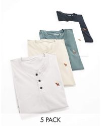 Abercrombie & Fitch - Lifelike - Set Van 5 Henley T-shirts Met Icoonlogo - Lyst