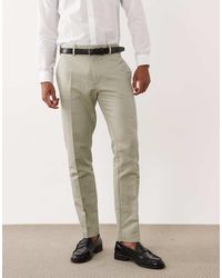 ASOS - Tailored Linen Rich Slim Trousers - Lyst