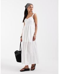 Hollister - V Neck Strappy Maxi Dress With Slit - Lyst