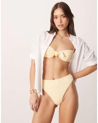 ASOS - Kyle Broderie Azores High Leg High Waist Bikini Bottom - Lyst