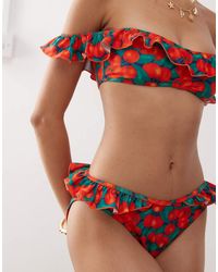 Reclaimed Vintage - Hipster Bikini Bottom With Ruffles - Lyst
