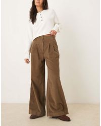 Aware - Extra Wide Leg Pleat Front Corduroy Trousers - Lyst