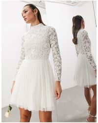 ASOS - Asos Edition Arabella Embellished Bodice Mini Wedding Dress With Mesh Skirt - Lyst