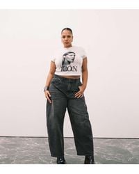ASOS - Asos Design Curve High Waisted Barrel Leg Jeans - Lyst