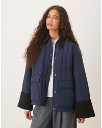 Aware - Quilted Barn Jacket With Contrast Trims - Lyst